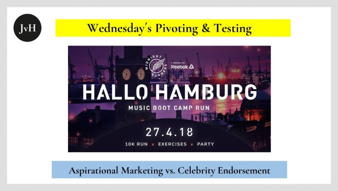 Hallo Hamburg Music Boot Camp Run Invitation sponsored by Reebok as an example of alternatives to conventional celebrity endorsement marketing strategies